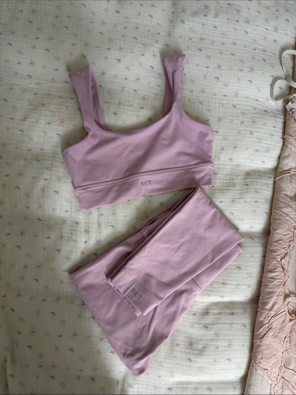 SETActive Light Pink Seamless Sports Bra and Legging Set